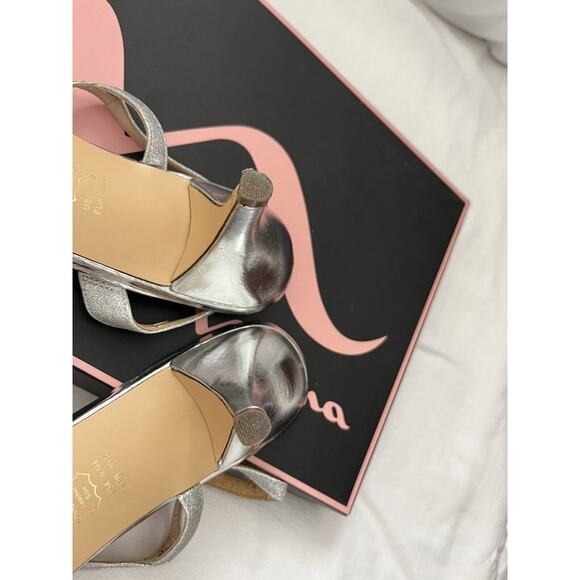 Nina Nelda Sandal Women’s 9.5 M Silver Glitter Incls Box. Beautiful shoes! - Picture 7 of 13